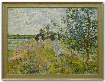 reproductie schilderij Promenade près d'Argenteuil van Claude Monet